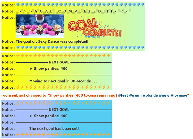 Aplicațiile Chaturbate Tip Goal și Tip Multi-Goal