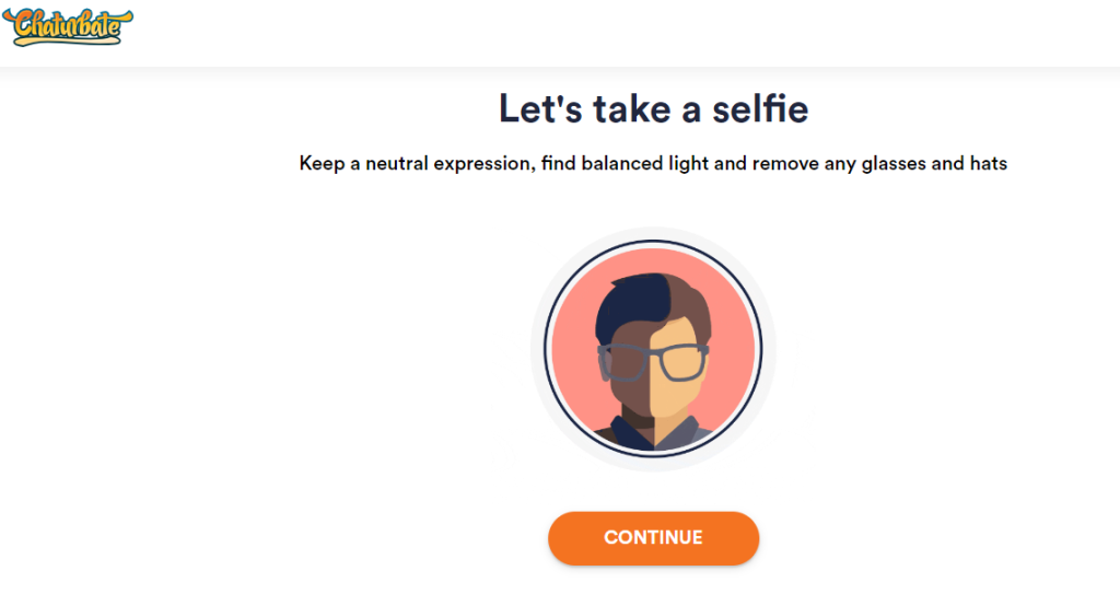 Înregistrare cont model webcam Chaturbate - Verificare selfie