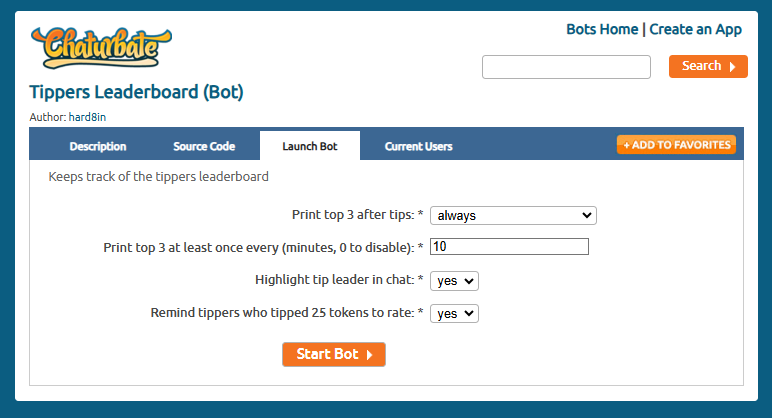 Tippers leaderboard chaturbate bot